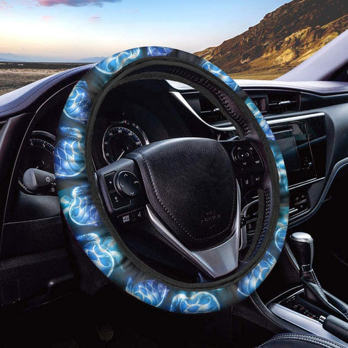 ORGYPET Fashion Gift Car Steering Wheel Cover Anti Slip and Sweat Absorption Auto Car Wrap Cover for Women Girls Frends Blue Sea Turtle Printed