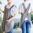 Japanese Linen Cross Back Kitchen Cooking Aprons for Women with Pockets Cute for Baking Painting Gardening Cleaning Gray