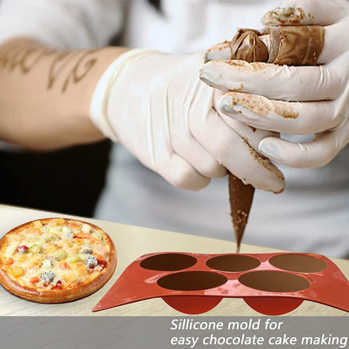 BEBEKULA 3 Pack Large Semi Sphere Silicone Mold, Chocolate Bomb Mold with 5-Cavity, Half Sphere Silicone Baking Molds for Making Hot Chocolate Bomb, Cake, Jelly, Dome Mousse