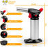 Cooking Torch Lighter, Tintec Chef Culinary Blow Torch Large Capacity, Butane Refillable, Flame Adjustable (MAX 2500°F) with Safety Lock for Cooking, BBQ, Baking, Brulee, Creme, DIY Soldering& more