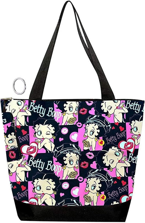 Betty Boop Canvas Shopping Bag with Coin Purse (Multi)