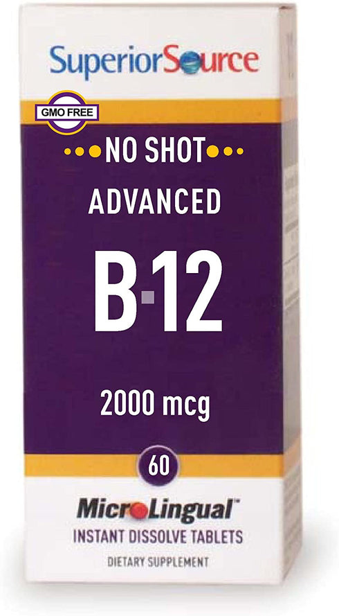Superior Source No Shot Advanced B12 Vitamins, 2000 mcg, 60 Count