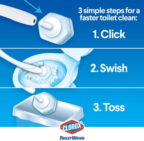 Clorox ToiletWand Disinfecting Refills, Rainforest Rush, 30 Ct (Package May Vary)