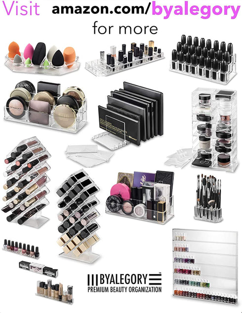 byAlegory Acrylic Makeup Beauty Brush Organizer | 24 Space Cosmetic Storage (CLEAR)