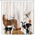 ECOTOB Farm Shower Curtain Decor, Rustic Wooden Wall Farm Little Animals Horse and Cow Shower Curtains 72X72 inches Polyester Fabric Bathroom Decorations Bath Curtains Hooks Included