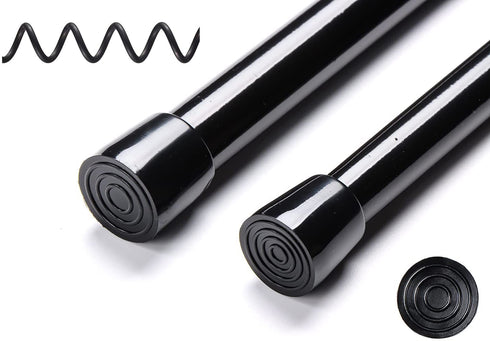 Blu-Pier Tech 1 Pack 5/8" Heavy Duty Spring Tension Rod, RV Tension Bars, Cupboard Rod Black 28 to 43 Inch,Black
