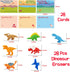 28 PCS Dinosaur Erasers Valentines Day Gifts Cards for Kids Classroom School, 3D Mini Puzzle Pencil Erasers Bulk Toys Kids Valentines Day Exchange Gift Cards for Boys Girls Valentine Party Favors