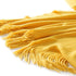 Homiest Decorative Knitted Throw Blanket with Fringe Soft & Cozy Tassel Blanket for Couch Sofa Bed (Yellow,50x60)