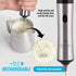 Zulay Super High Powered Rechargeable Milk Frother & Milk Foamer for Coffee - Portable Handheld Frother Whisk for Latte, Cappuccino, Matcha - Includes 1-Single & 1-Double Coil Whisks, Unlimited Life