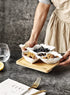 Honey ARGOL | Leaf Shaped Appetizer Divided Serving Platter Tray,Ceramic 4Compartment Serving Platter with Tray,Sauce Dip Serving Dish,Salsa Guacamole Chip&Dip Hors d'oeuvres Serving Set