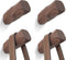 Wood Wall Hooks,4 Wooden Coat Hooks Wall Hangers, Wooden Wall Hat Hooks, Irregular Wooden Wall Hooks for Hanging Hats, Coats, Towels (Walnut)
