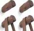 Wood Wall Hooks,4 Wooden Coat Hooks Wall Hangers, Wooden Wall Hat Hooks, Irregular Wooden Wall Hooks for Hanging Hats, Coats, Towels (Walnut)