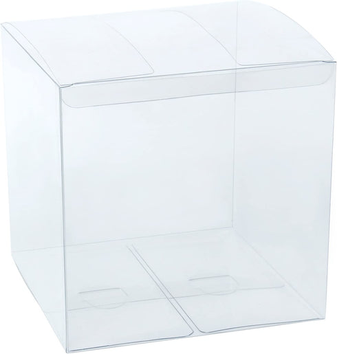 LaRibbons 10Pcs PET Clear Box, Transparent Boxes, Candy Box, Clear Gift Boxes for Wedding, Party and Baby Shower Favors, 6" L x 6" W x 6" H