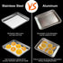 Baking Sheet Set of 2 Packs, Zacfton 10.4 Inch 12.4 Inch Cookie Sheets Baking Pans Stainless Steel Bakeware Set of 2, Toaster Oven Pan Non-toxic & Superior Mirror Finish, Easy Clean & Dishwasher Safe