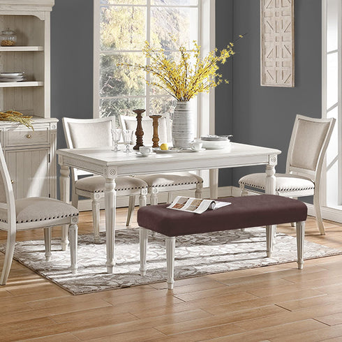 Fuloon Velvet Dining Room Bench Covers for Dining Room, Stretch Spandex upholstered Bench Slipcover, Removable Washable Bench Protectors ,Protector for Living Room, Bedroom, Kitchen (Coffee)