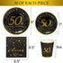 50th Birthday Plates and Napkins and Cups Sets Serves 30, 9" Dinner Paper Plates 7" Dessert Paper Plates 9 oz Cups 3 Ply Napkins 50th Birthday Party Supplies and Decorations for Men and Women