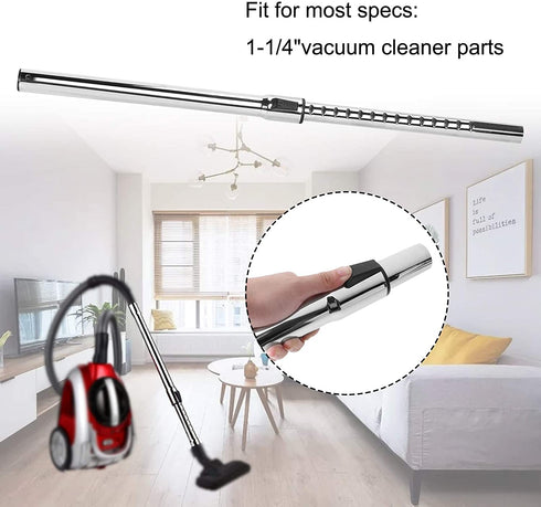 VideoPUP 1-1/4" Extension Wands Vacuum Cleaner Accessories,32mm Vacuum Hose Chrome Wand Pipe Extent to 31inch (Hose)