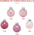 60MM/2.36" Clear Christmas Ornaments Set, 30PCS Shatterproof Decorative Hanging Ball Ornament with Stuffed Delicate Decorations, Xmas Tree Balls for Halloween Holiday Party Thankgivings - Pink.