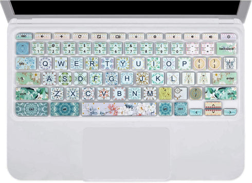 Silicon Keyboard Cover for Lenovo Chromebook C330 11.6" 2019/2018 /ChromebookFlex 11 /Chromebook N20 N21 N22 N23 100e 300e 500e 11.6"/Chromebook N42 N42-20 14 inch, Bohemian Pattern