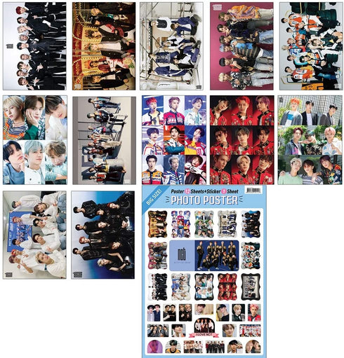 IDOLPARK K-POP Idol Group 2021 New 12 Poster + 1 Sticker Set (All A3 Size) (NCT)