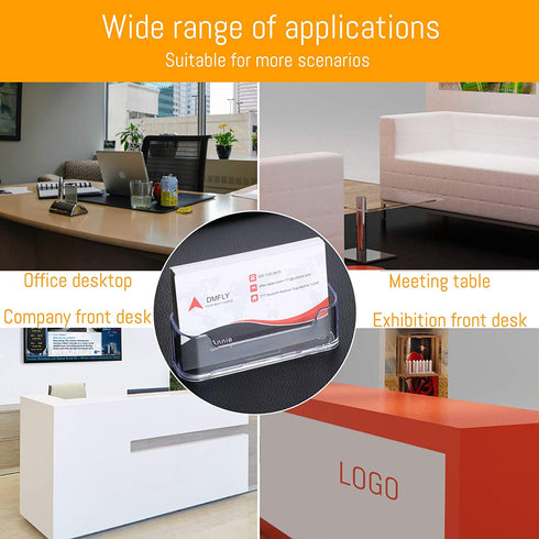 DMFLY 16 Pack Business Card Holder for Desk, Acrylic Business Card Holder Clear Plastic Business Card Stand Desktop Business Card Holders for Exhibition, Home & Office, Fits 30-50 Business Cards