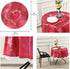 Pfrewn Valentine Day Round Tablecloth, Red Heart Mothers Day Flowers Table Cloth Cover Mat, Lace Washable Polyester 60" Dining Decorative for Holiday Home Party Wedding Picnic