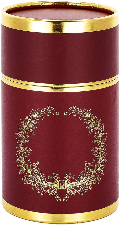 Muslim Prayer Rug and Prayer Beads with Elegant Cylinder Gift Box | Janamaz | Sajadah | Soft Islamic Prayer Rug | Islamic Gifts Set | Prayer Carpet Mat, Taffeta Fabric, Burgundy
