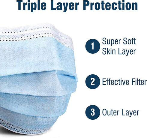 WeCare Disposable Face Mask Individually Wrapped - 50 Pack, Colored Face Masks