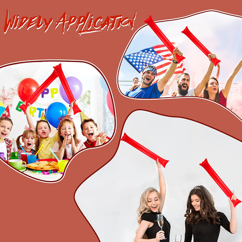 48 Pieces Thunder Sticks Team Spirit Boom Sticks Cheering Sticks Plastic Cheerleading Spirit Stick Clapper Inflatable Noise Makers for Sporting Events Dance
