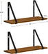 Kate and Laurel Soloman Rustic Wooden Shelves, 18 inch Set of 2, Rustic Brown and Black, Modern Farmhouse-Inspired Wall Storage