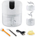 HeezeeBeezee Portable Electric Mini Garlic Chopper-Small Wireless Food Processor, Herb Grinder with USB Charging, Used for Ginger, Onion, Pepper, Vegetables, Meat, Herbs (3.4oz & 8.5oz Bowls), White