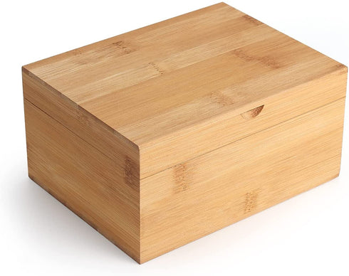 Woiworco Wood Box for Crafts, 6.7 x 5.1 x 3.1 inch Natural Bamboo Wooden Boxes Wooden Box for Art and DIY Hobbies, Decorative Box and Home Storage Wooden Keepsake Box Gift