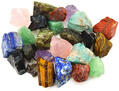 UU UNIHOM 3 lbs Bulk Rough Madagascar Stones Mix - Large 1" Natural Raw Stones Crystal for Tumbling, Cabbing, Fountain Rocks, Decoration,Polishing, Wire Wrapping, Wicca & Reiki Crystal Healing