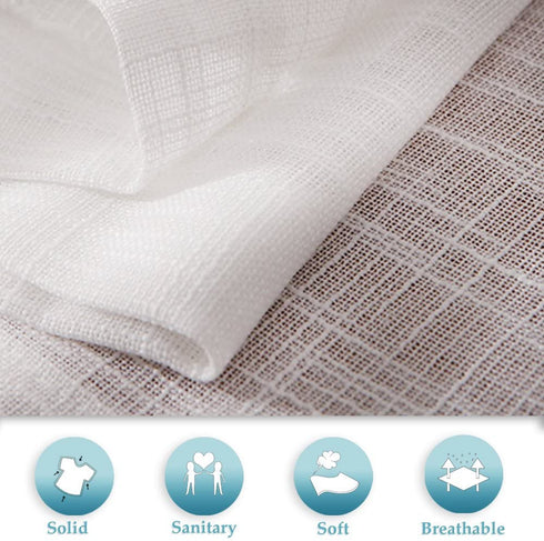 Window Treatments for French Doors - Linen Texture Semi Sheer Privacy Sidelight Panels Glass Door Curtains for Entry Door Front Door Foyer Window Blinds, 2 Free Ropes, 2 Panels, 30" x 72", White