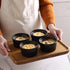 KitchenTour Porcelain Souffle Dishes 8 Ounces Ramekins for Baking Souffle, Creme Brulee - Set of 6, Black
