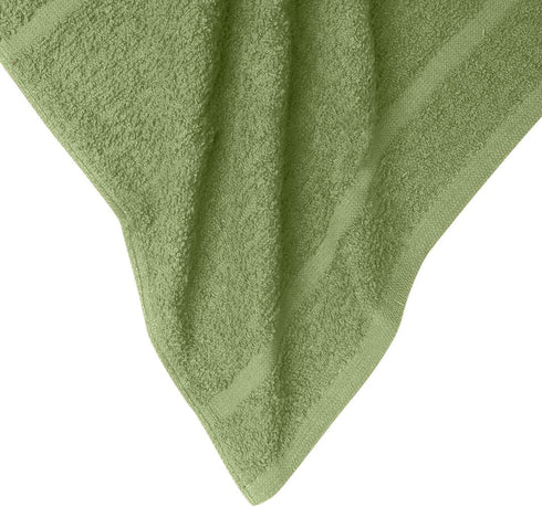 Avalon Towels Cotton Washcloths (Pack of 24) Size 12x12 Inches Premium Ring Spun Cotton, Super Absorbent Soft Face Towels, Gym Towels, Hotel Spa Quality, Reusable Multipurpose Towels (Green)