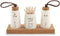 Mud Pie, Off-White Salt, Pepper & Toothpick Holder, Size: tray 2" x 6" | shakers 2 3/4" x 1 1/2" dia