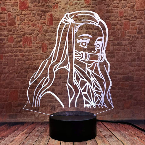 Kamado Nezuko 3D Illusion Demon Slayer Merch Night Light LED Anime Lamp 16 Colors Remote Control Room Decor