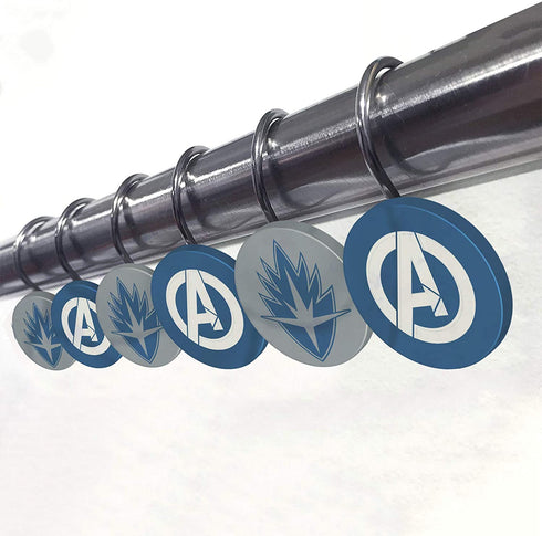 Jay Franco Marvel Avengers Team Shower Curtain & 12-Piece Hook Set & Easy Use (Official Marvel Product)