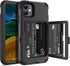 iPhone 11 Wallet Case - WeLoveCase Defender Wallet Credit Card Holder Cover with Hidden Mirror Three Layer Shockproof Heavy Duty Protection All-Round Armor Protective Case for iPhone 11 Black