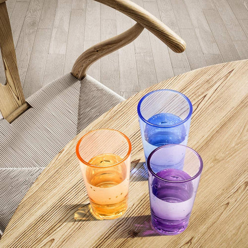 EggFoil Unbreakable Drinking Glasses, 5 Oz Plastic Tumblers Cups set of 6 in 3 Assorted Colors