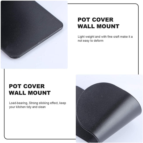 Cabilock 5 Pairs Pot Lid Rack Wall Mounted Adhesive Pan Pot Cover Storage Rack Shelf Chopping Board Holder Drain Rack for Kitchen Home Black