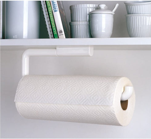 iDesign BPA-Free Plastic Wall Mount Paper Towel Holder - 13.5" x 0.75" x 5", White