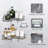 ASHINER Corner Shower Caddy, Bathroom Organizer Shelf Rust Proof Bathtub Storage Basket Accessories - No Drilling Shampoo Holder with Soap Holder Rack and Adhesive Hooks - 3 Pack, Black