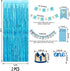 JOYYPOP 1st Birthday Boy Decorations 66PCS Blue 1st Birthday Decorations for Boy with 12 Months Photo Banner, 1st Birthday Baby Crown, ONE Cake Topper, 1st Birthday Highchair Banner