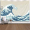 Pamime Aesthetic Room D©cor,Ocean Tapestry,Ocean Wave Tapestry, Great Wave Mount Fuji Century Hanging Wall Tapestries for Living Room Decor 60X50 Inches?150X130Cm? Inhouse,Blue White