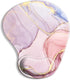 Ergonomic Mouse Pad with Gel Wrist Rest Support, HOMKUMY Cute Mouse Pads with Non-Slip Rubber Base Wrist Rest Pad for Home, Office & Travel Easy Typing & Pain Relief, Pink Marble Mousepad
