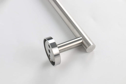 TocTen Bath Towel Bar - Thicken SUS304 Stainless Steel Towel Rack for Bathroom with 4 S Hooks, Bathroom Accessories Towel Rod Heavy Duty Wall Mounted Towel Holder (24IN, Brushed Nickel)
