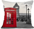 Emvency Set of 4 Linen Throw Pillow Covers 18x18 Inches Home Decorative Cushion Red London Street Bus Telephone Booth Big Ben Pillow Cases Square Pillocases for Bed Sofa