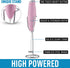 Zulay Pro Milk Frother Handheld With Upgraded Holster Stand - Powerful Coffee Frother Electric Handheld Mixer & Foam Maker - Battery Operated Frother For Coffee, Lattes, Matcha & More (Pink)